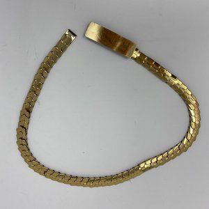 vintage unbranded metal scalloped stretch skinny belt